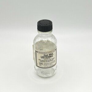 Vintage 90s Listerine Cool Mint 3 Ounce Glass Bottle Lambert Collectible EMPTY
